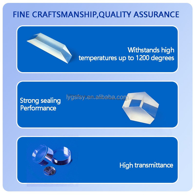 kualitas  Optical Quartz Prism Custom Cutting Welding Processing Service For Square Clear Quartz Plate pabrik