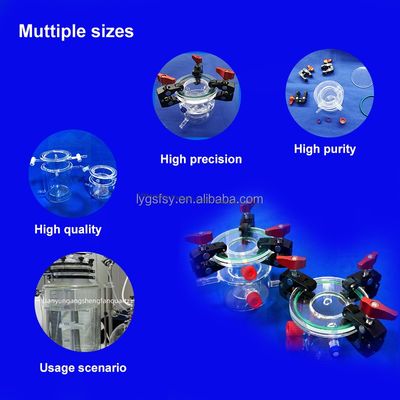 kualitas  Customized Corrosion Resistant Highly Transparent Double Layer Quartz Reactor for Science Lab Glassware pabrik