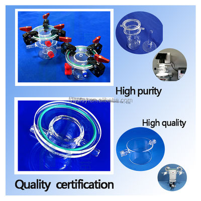kualitas  High Precision Flanged Quartz Glass Reactor with Ozone Free Welding for 1100℃ Hydrogen Production pabrik