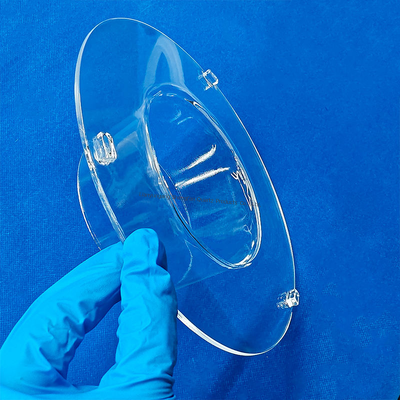 kualitas  Corrosion Resistance High Temperature Resistant Transparent Quartz Tube Flange Connected Quartz Glass Tube pabrik