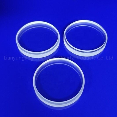 Transparan Clear Quartz Disc Sight Glass Sheet Tahan Suhu Tinggi