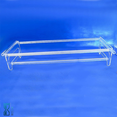 Kemurnian Tinggi Fused Quartz Glass Boat Wafer Carrier 100MM Untuk Tungku Disesuaikan