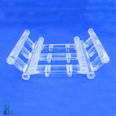 Kemurnian Tinggi Fused Quartz Glass Boat Wafer Carrier 100MM Untuk Tungku Disesuaikan