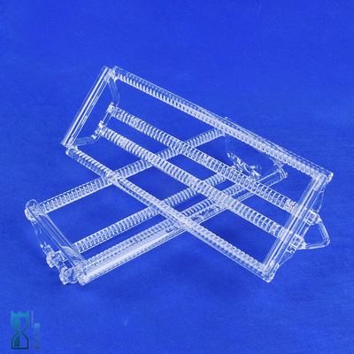 Kemurnian Tinggi Fused Quartz Glass Boat Wafer Carrier 100MM Untuk Tungku Disesuaikan
