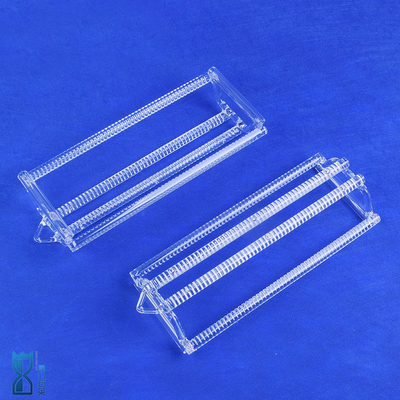 Kemurnian Tinggi Fused Quartz Glass Boat Wafer Carrier 100MM Untuk Tungku Disesuaikan
