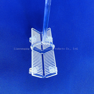 Kuarsa Instrumen Semikonduktor Masuk Slotted Kuarsa Wafer Carrier Kuarsa Glass Boat
