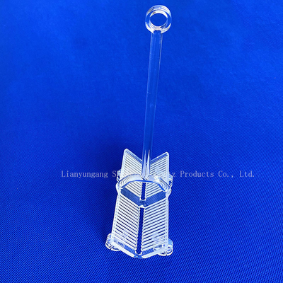 Tinggi kemurnian tahan panas dilebur quartz kaca perahu wafer pembawa untuk semikonduktor