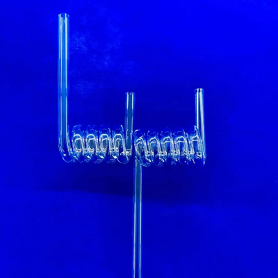 Pabrik Custom suhu tinggi tahan transparan Kuarsa Spiral Pipe
