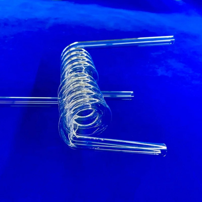Pabrik Custom suhu tinggi tahan transparan Kuarsa Spiral Pipe