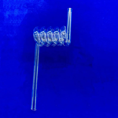 Pabrik Custom suhu tinggi tahan transparan Kuarsa Spiral Pipe