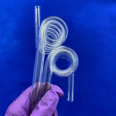 Pabrik Custom suhu tinggi tahan transparan Kuarsa Spiral Pipe