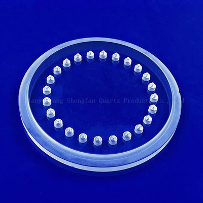 Professional Custom tahan suhu tinggi transparan Kuarsa Perforated step sheet