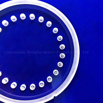 Professional Custom tahan suhu tinggi transparan Kuarsa Perforated step sheet