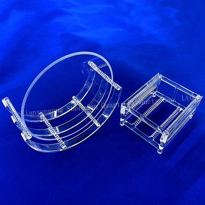 Custom High Light Transmittance High Purity Full Transparan Slotted Quartz Rod Quartz Boat