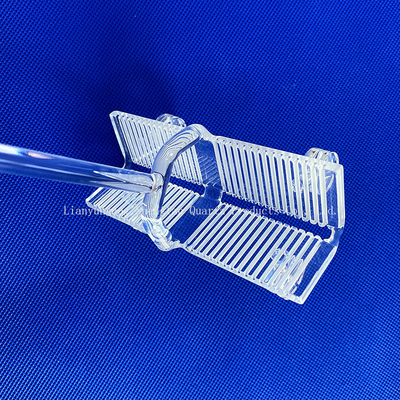 Custom High Light Transmittance High Purity Full Transparan Slotted Quartz Rod Quartz Boat