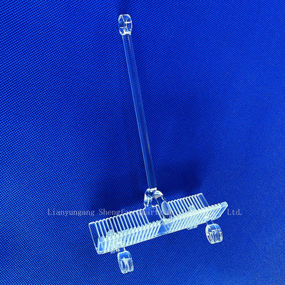 Custom High Light Transmittance High Purity Full Transparan Slotted Quartz Rod Quartz Boat