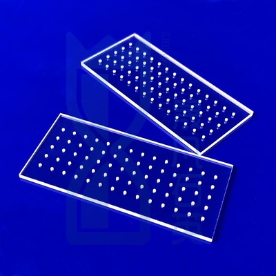 Tinggi kemurnian suhu tinggi jendela UV perforated peleburan quartz pelat kaca