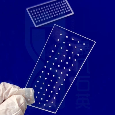 Tinggi kemurnian suhu tinggi jendela UV perforated peleburan quartz pelat kaca