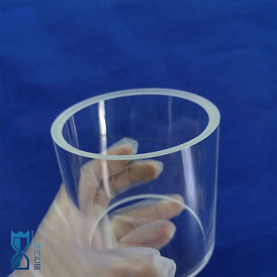 SiO2 kemurnian tinggi 99,99% Tabung Kaca Kuarsa dengan Titik Pengeringan 1180°C dan Titik Tekanan 1100°C untuk penggunaan industri