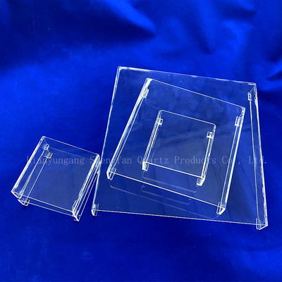 Perlengkapan Laboratorium Kaca Transparan Square Quartz Glass Petri Dish Glassware dengan sio2 Komposisi Kimia