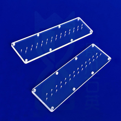 Custom Glass Round Frosted Shape Plate Laser Perforated Quartz Disk Quartz Plate