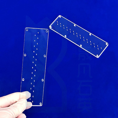 Custom Glass Round Frosted Shape Plate Laser Perforated Quartz Disk Quartz Plate