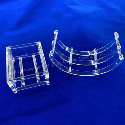 Custom High Temperature Annealing Furnace Fused Slotted Quartz Rod Welded Quartz Boat Discharge Wafer Silikon