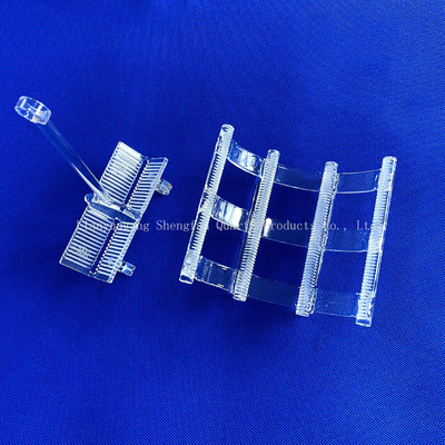 Custom High Temperature Annealing Furnace Fused Slotted Quartz Rod Welded Quartz Boat Discharge Wafer Silikon