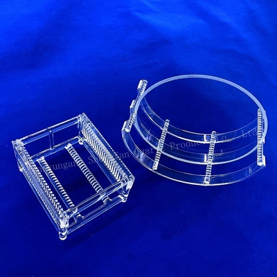 Custom High Temperature Annealing Furnace Fused Slotted Quartz Rod Welded Quartz Boat Discharge Wafer Silikon