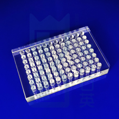 CNC Custom Quartz 96 Well Plate Transparan Non Frosted