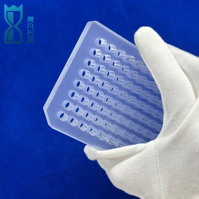 Custom Transparan Frosted Optical Quartz 96 Well Plate tahan korosi suhu tinggi