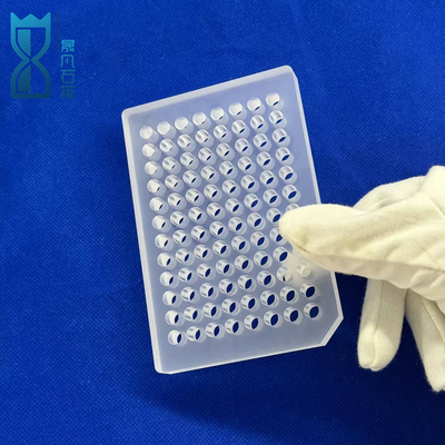 Custom Transparan Frosted Optical Quartz 96 Well Plate tahan korosi suhu tinggi
