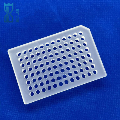 Custom Transparan Frosted Optical Quartz 96 Well Plate tahan korosi suhu tinggi