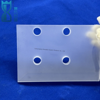 Custom Glass Round Frosted Shape Plate Laser Perforated Quartz Disk Quartz Plate