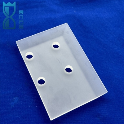 Custom Glass Round Frosted Shape Plate Laser Perforated Quartz Disk Quartz Plate