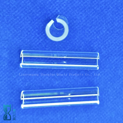 Transparansi Tinggi Silika Tembaga Custom Semicircular Quartz Tubes Glass Pipe