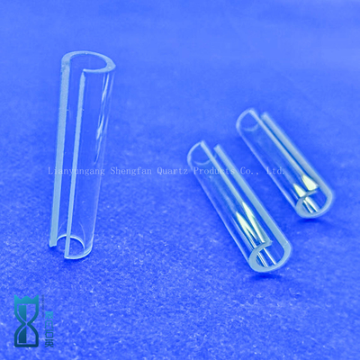 Transparansi Tinggi Silika Tembaga Custom Semicircular Quartz Tubes Glass Pipe