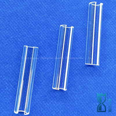 Transparansi Tinggi Silika Tembaga Custom Semicircular Quartz Tubes Glass Pipe