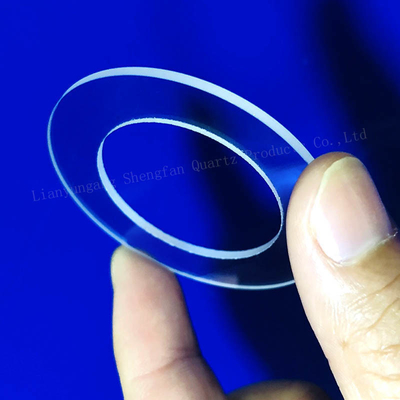 Transmisi Cahaya Tinggi Lembar Transparan Segel Flange Kuarsa Bulat Custom