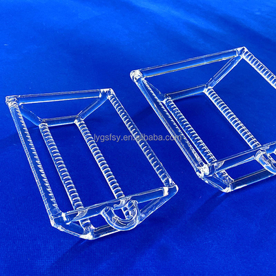 Pabrik Custom Semikonduktor Suhu Tinggi Korosi Tahan Kuarsa Slotted Rod Kuarsa Boat