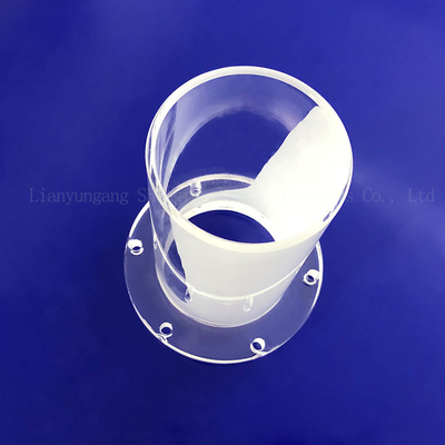 Pabrik Custom Suhu Tinggi Disegel Kuarsa Flange Perforated Kuarsa Glass Tube