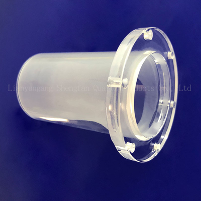 Pabrik Custom Suhu Tinggi Disegel Kuarsa Flange Perforated Kuarsa Glass Tube