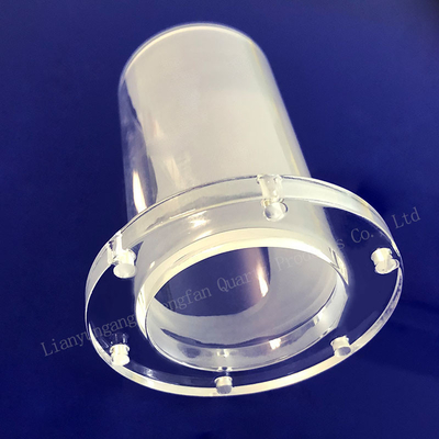Pabrik Custom Suhu Tinggi Disegel Kuarsa Flange Perforated Kuarsa Glass Tube