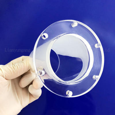 Pabrik Custom Suhu Tinggi Disegel Kuarsa Flange Perforated Kuarsa Glass Tube