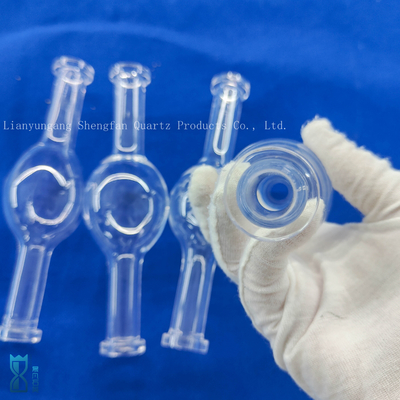 Custom High Performance Glass Blowing Polish Transparent Quartz Instrumen Satu Bola Pengeringan Tabung