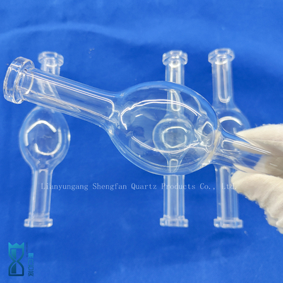 Custom High Performance Glass Blowing Polish Transparent Quartz Instrumen Satu Bola Pengeringan Tabung
