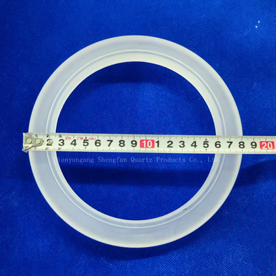 Pengolahan yang disesuaikan dengan kemurnian tinggi Kuarsa Frosted Ring Irregular Flange Glass Instrument