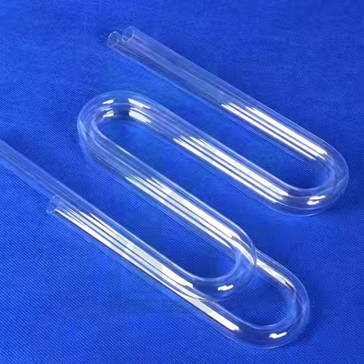 Custom Quartz Glass Tube tahan suhu tinggi berbentuk U