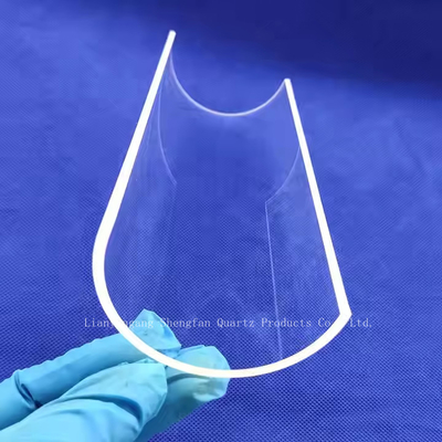Custom tahan suhu tinggi transparan semicircular quartz kaca ubin
