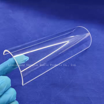 Custom tahan suhu tinggi transparan semicircular quartz kaca ubin
